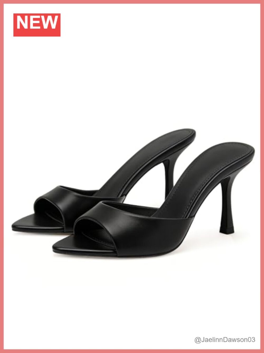 High Heel Mules for Women Slip-On Open Pointed Toe Pump Sandals Faux Leather